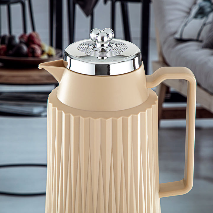 Almarjan 2 Pieces Vacuum Flask Set Beige & Silver - GT111AB-100 BG/C