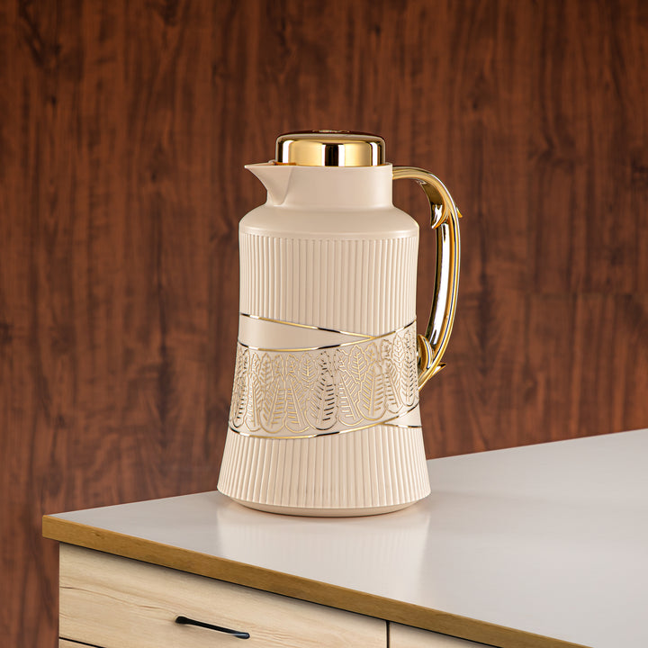 Almarjan 2 Pieces Vacuum Flask Set Beige & Gold - GT112AB-100 BG/G