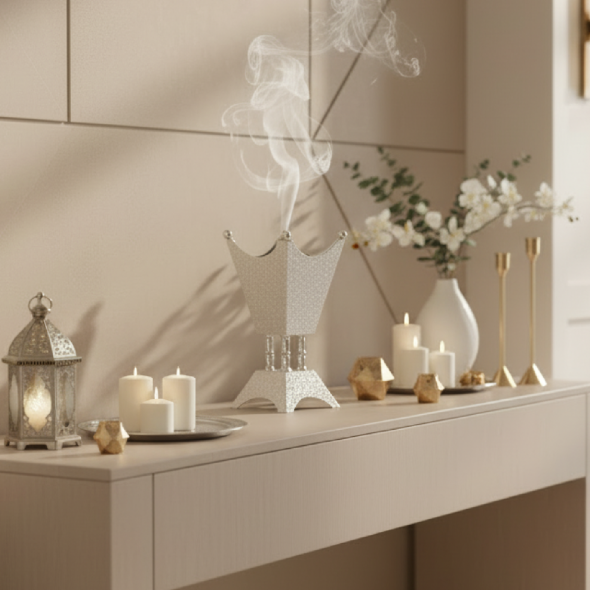 مبخرة المرجان فضية 25 سم