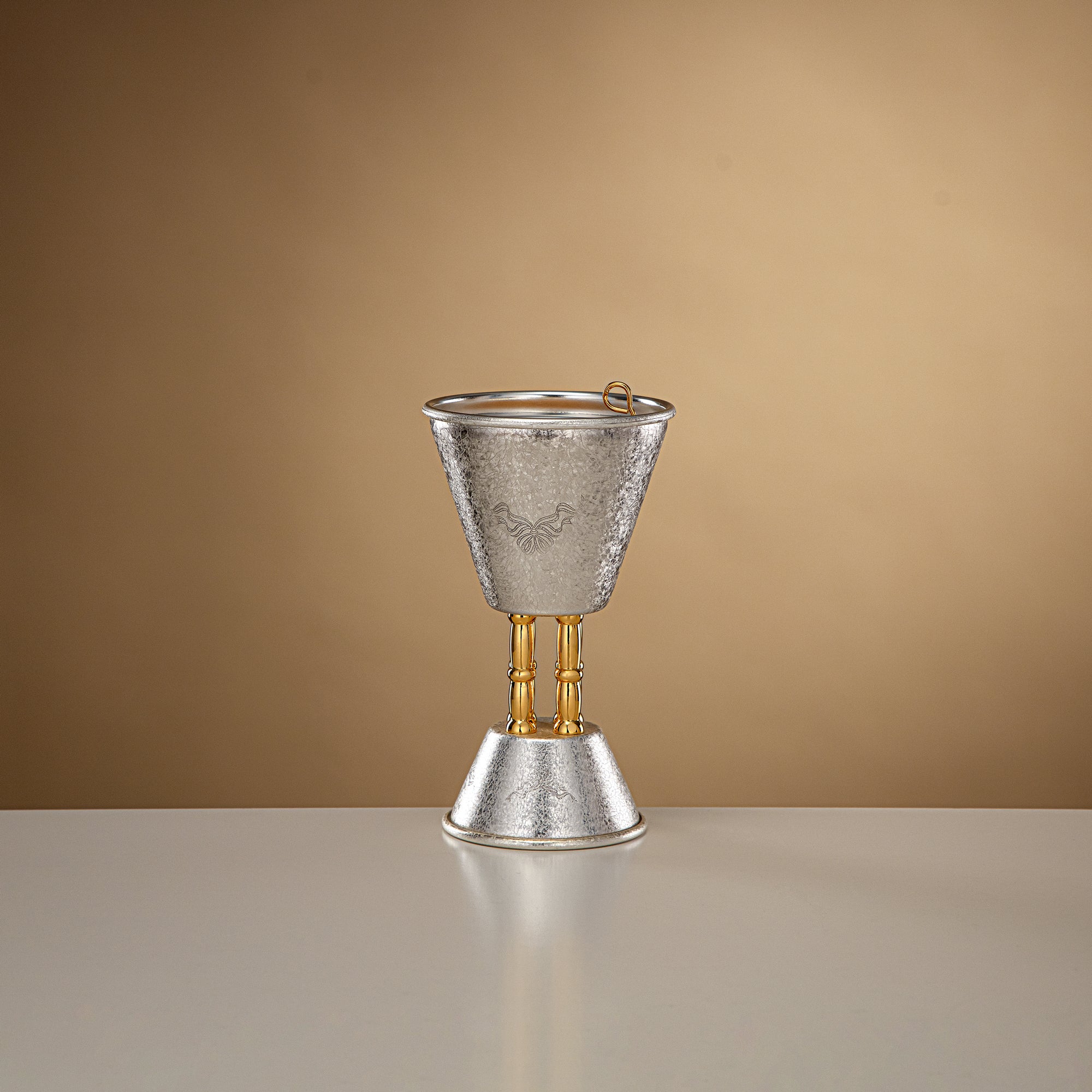 Almarjan Incense Burner Silver & Gold Crackle 18cm