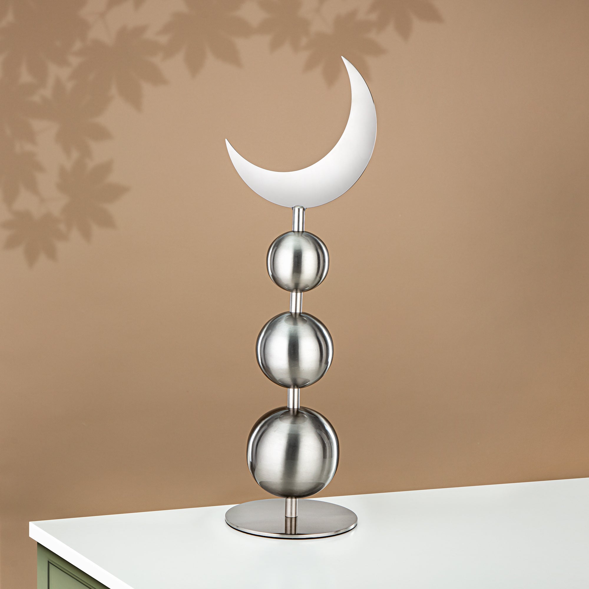 زينة طاولة المجران ستانلس ستيل، 59 سم، فضي مطفي (MD-3008) - زينة رمضان