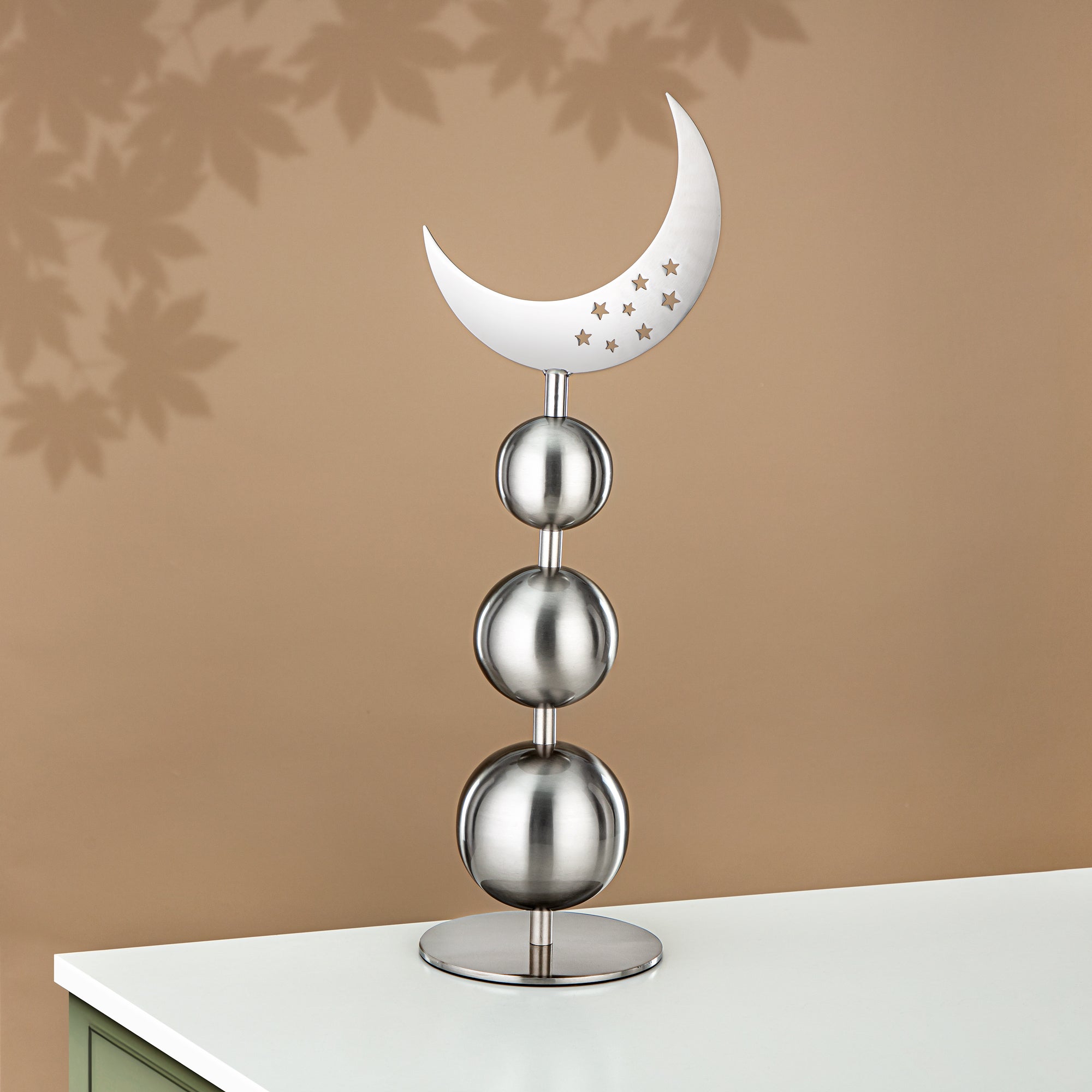 زينة طاولة المجران ستانلس ستيل، 59 سم، فضي مطفي (MD-3011) - زينة رمضان