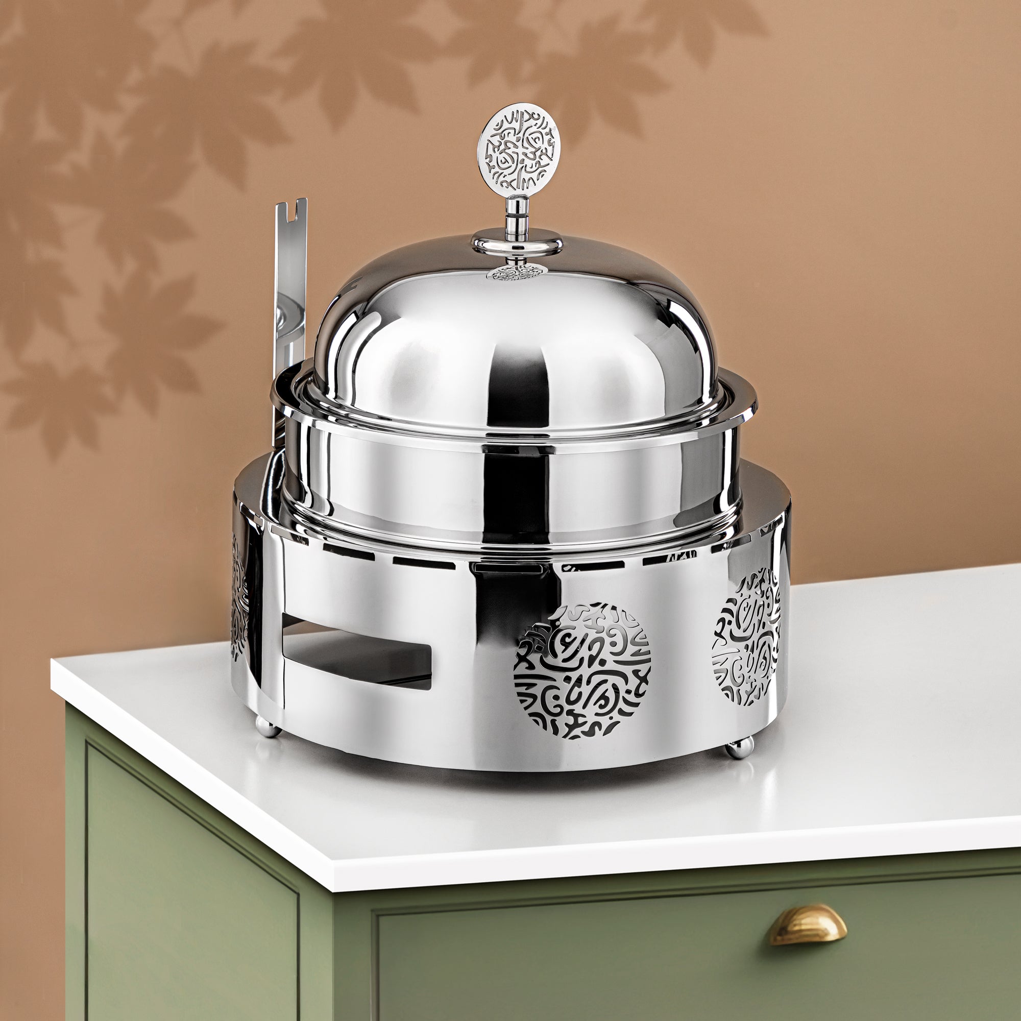 Almarjan Chafing Dish Stainless Steel 5L Silver (MD-3014A) - Stylish Serveware