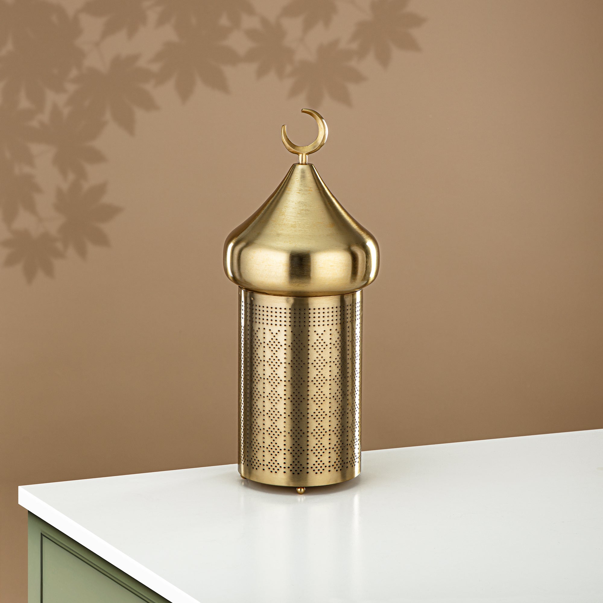 حامل الشموع المعطر من المارجان، 41 سم، ذهب مات (MD-3033 B) - زينة رمضان