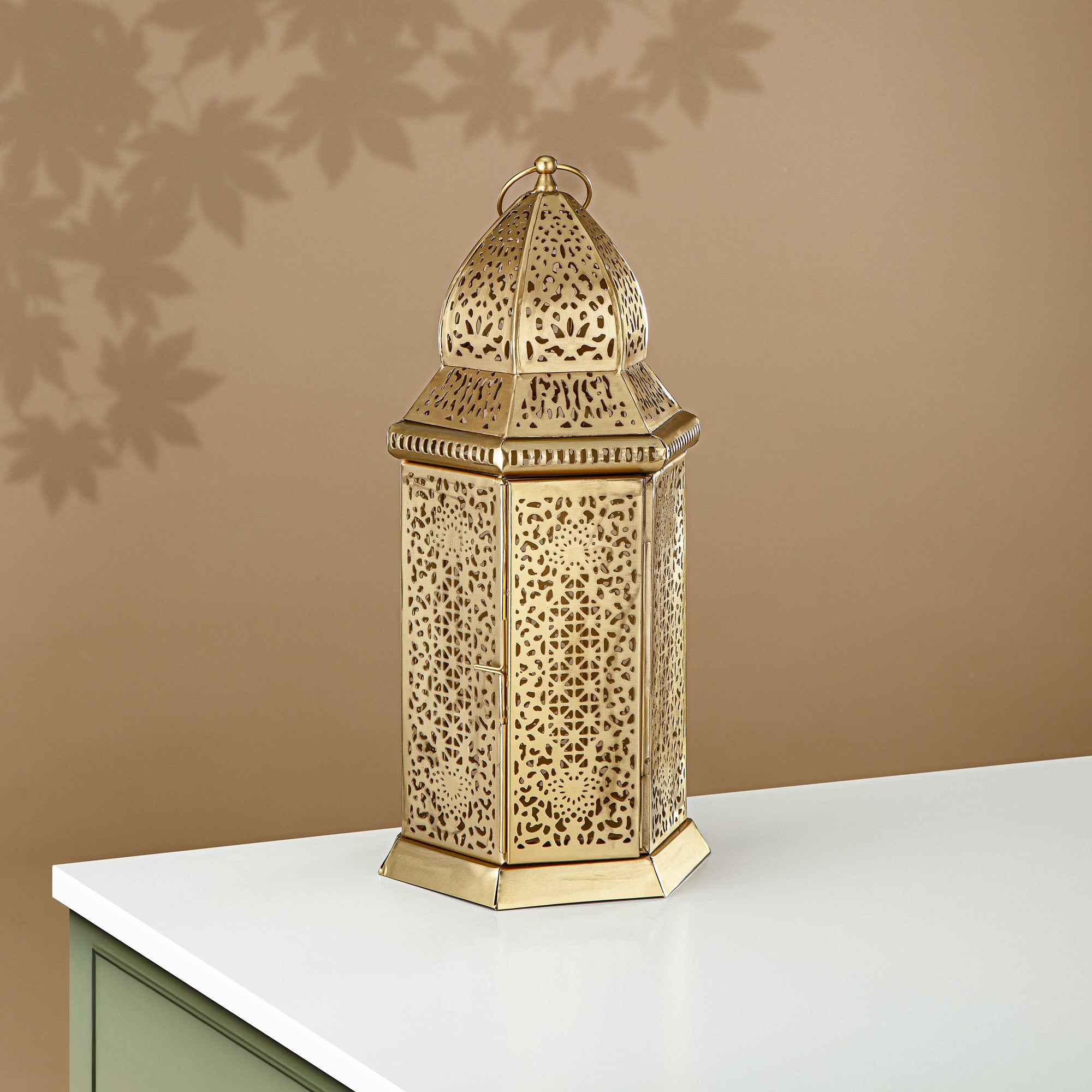 فوانيس الأرضية المجرانية، 40 سم، داخلية، ذهبية غير لامعة (MD-3034) - زينة رمضان