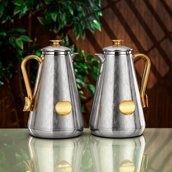 Almarjan 2 Pieces Vacuum Flask Set Silver & Gold - PZ-SG