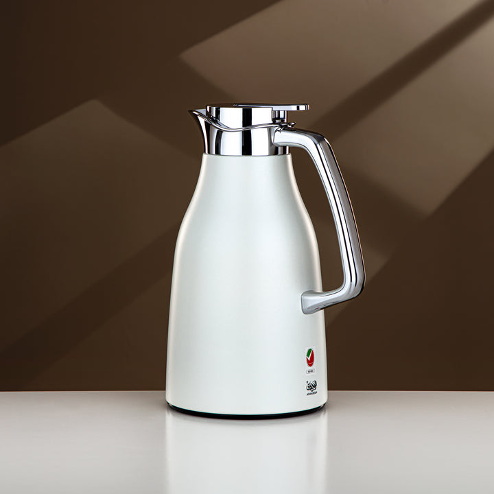 Almarjan 1 Liter Vacuum Flask Matt White & Silver - RGC-1000Q330YZC