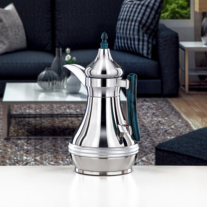 Almarjan 1 Liter Stainless Steel Vacuum Dallah Silver - SND-100CR-GBLM