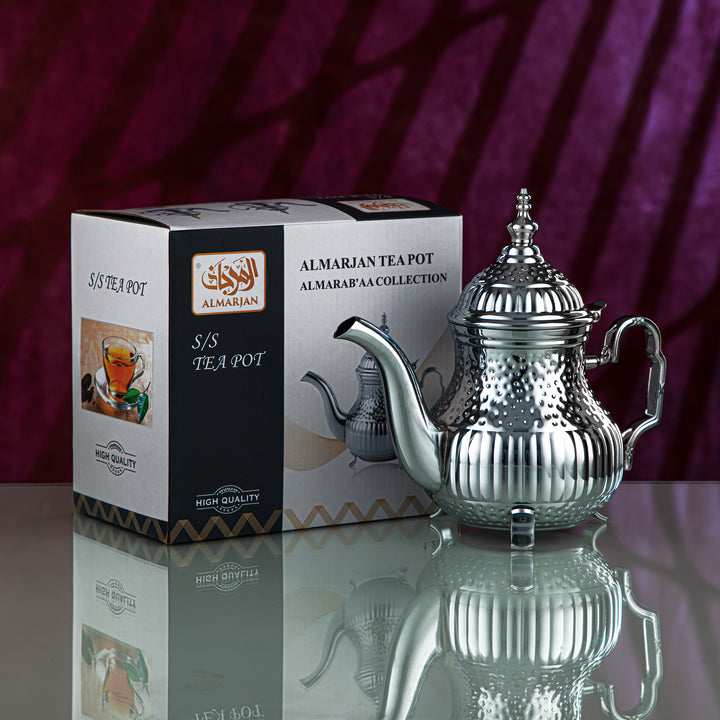 Almarjan 1.2 Liter Marabaa Collection Stainless Steel Teapot Silver - STS0010811