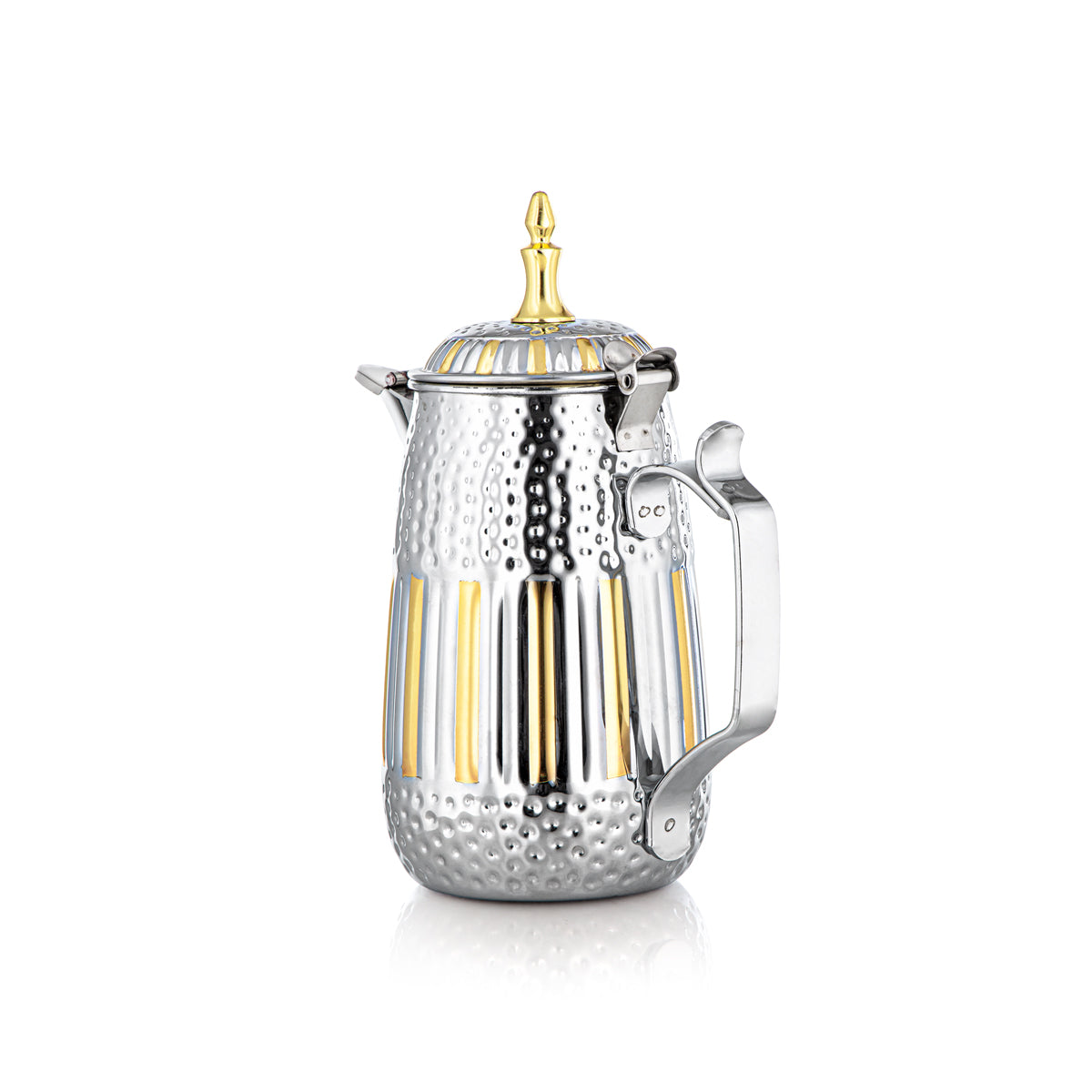 Almarjan 1 Liter Marabaa Collection Stainless Steel Milk Jug Silver & Gold - STS0010961