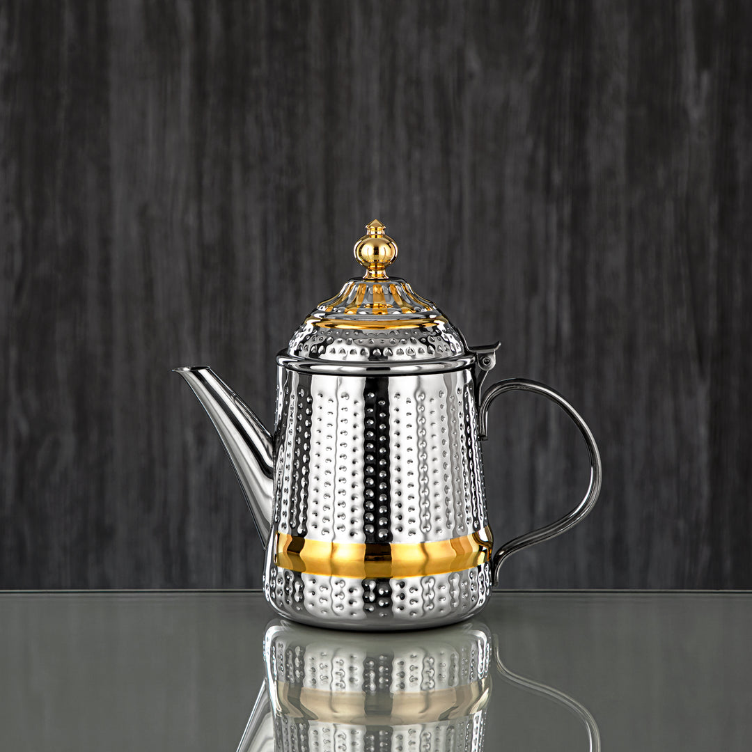 Almarjan 24 Ounce Barari Collection Stainless Steel Teapot Silver & Gold - STS0013056