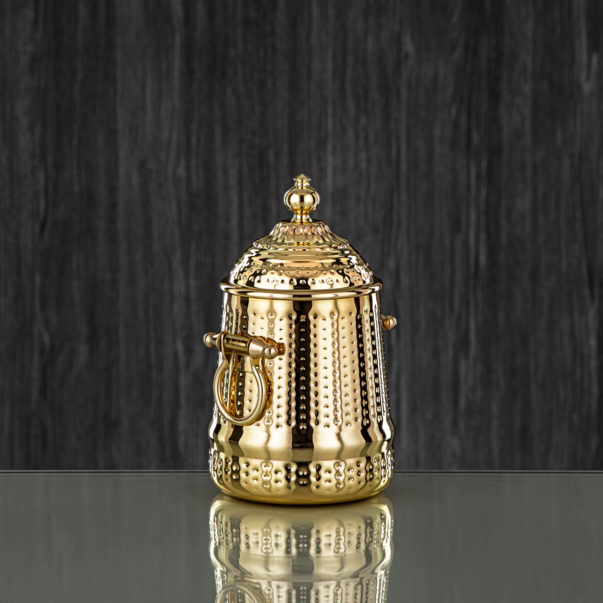 Almarjan 24 Ounce Barari Collection Stainless Steel Canister Gold - STS0013062