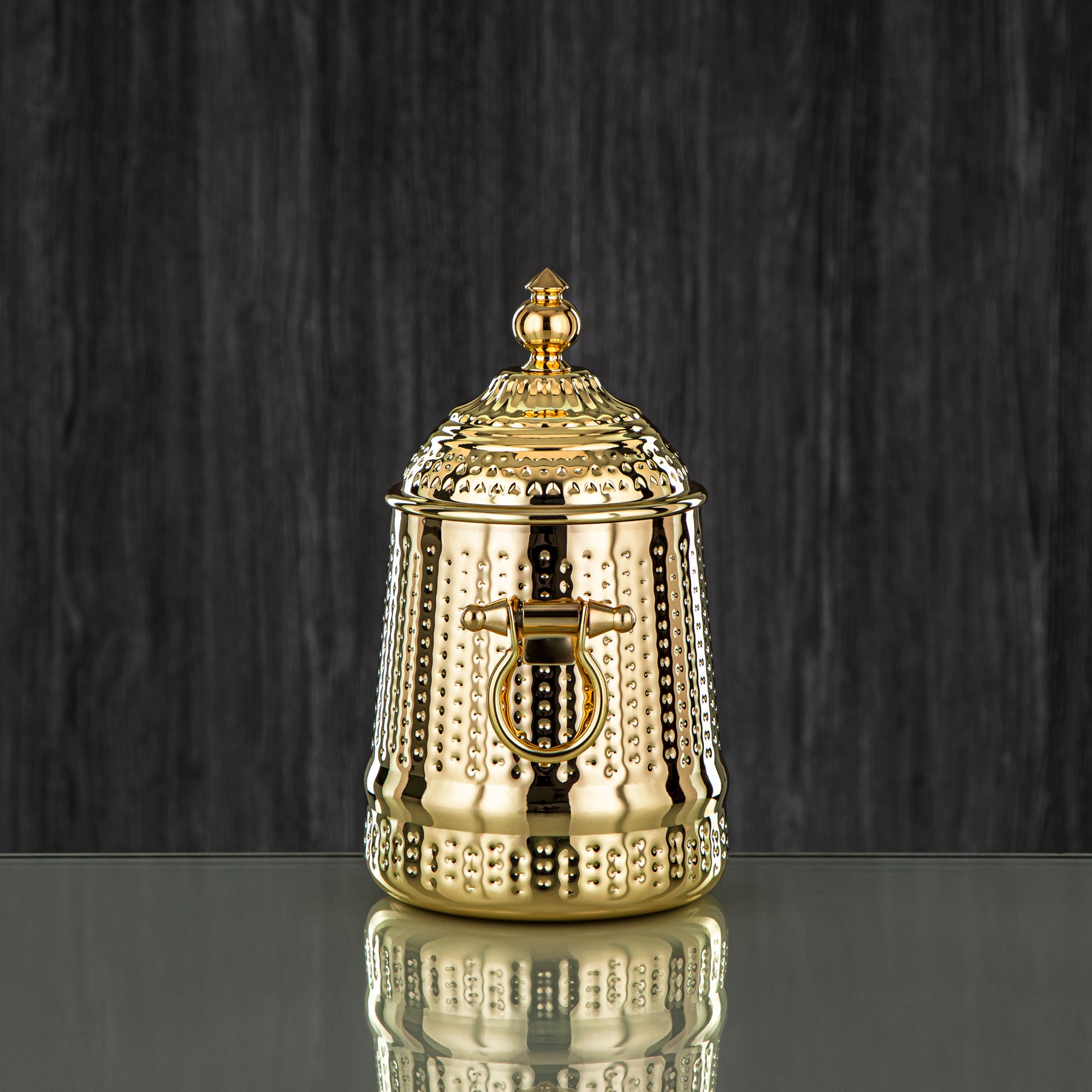 Almarjan 35 Ounce Barari Collection Stainless Steel Canister Gold - STS0013063