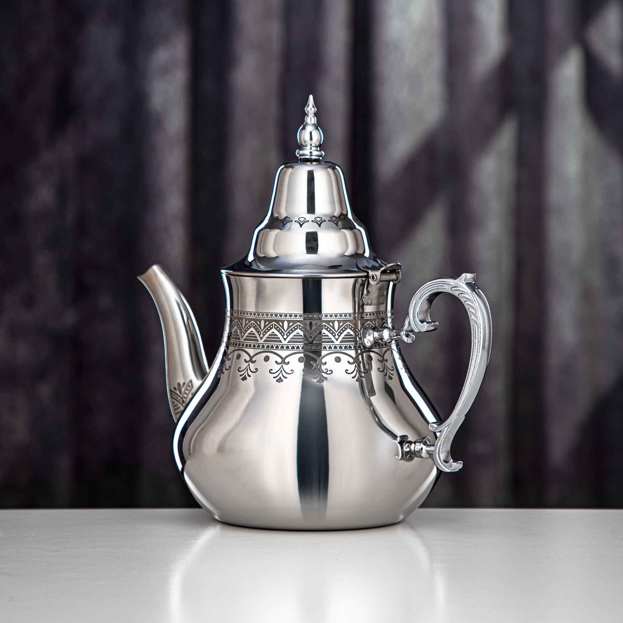 Almarjan Teapot Stainless Steel, Silver, 2L (STS0013165) Sahara Collection