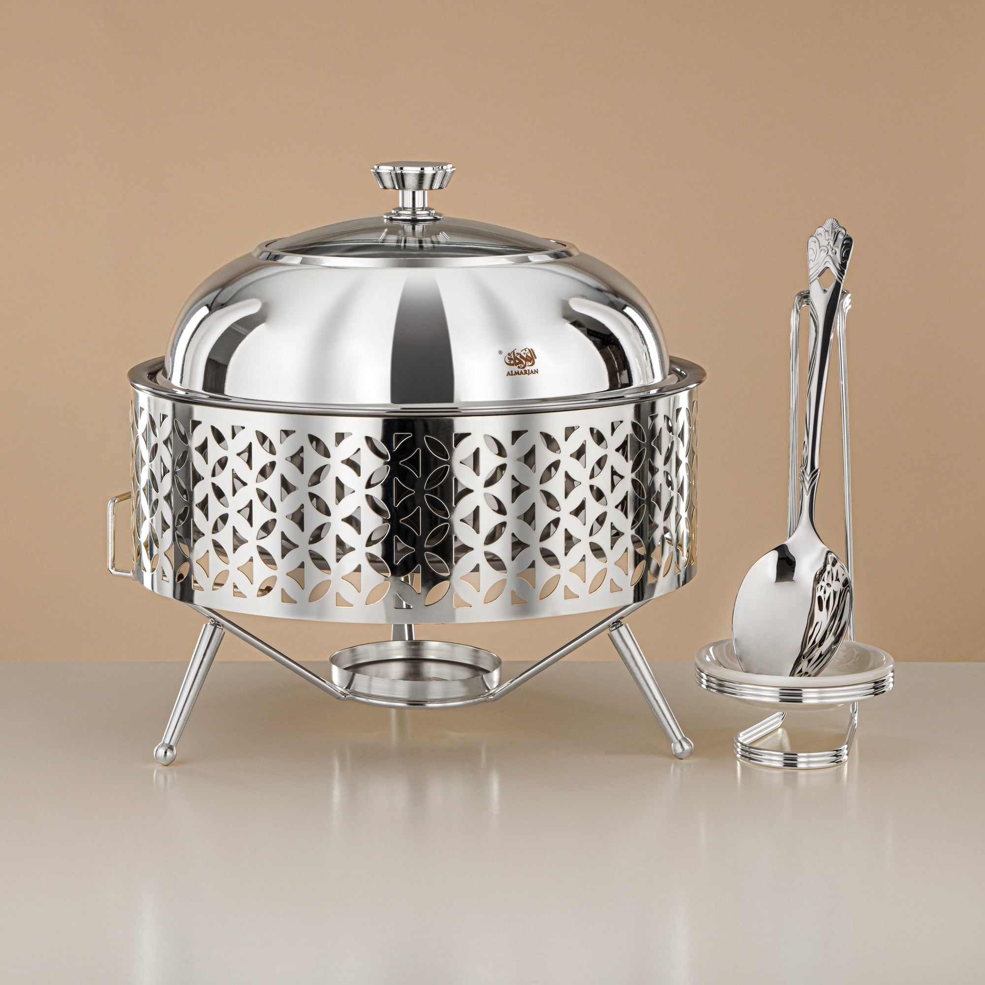 Almarjan Chafing Dish, Silver, 3000ML (STS0013307) Ramadan & Eid Buffets