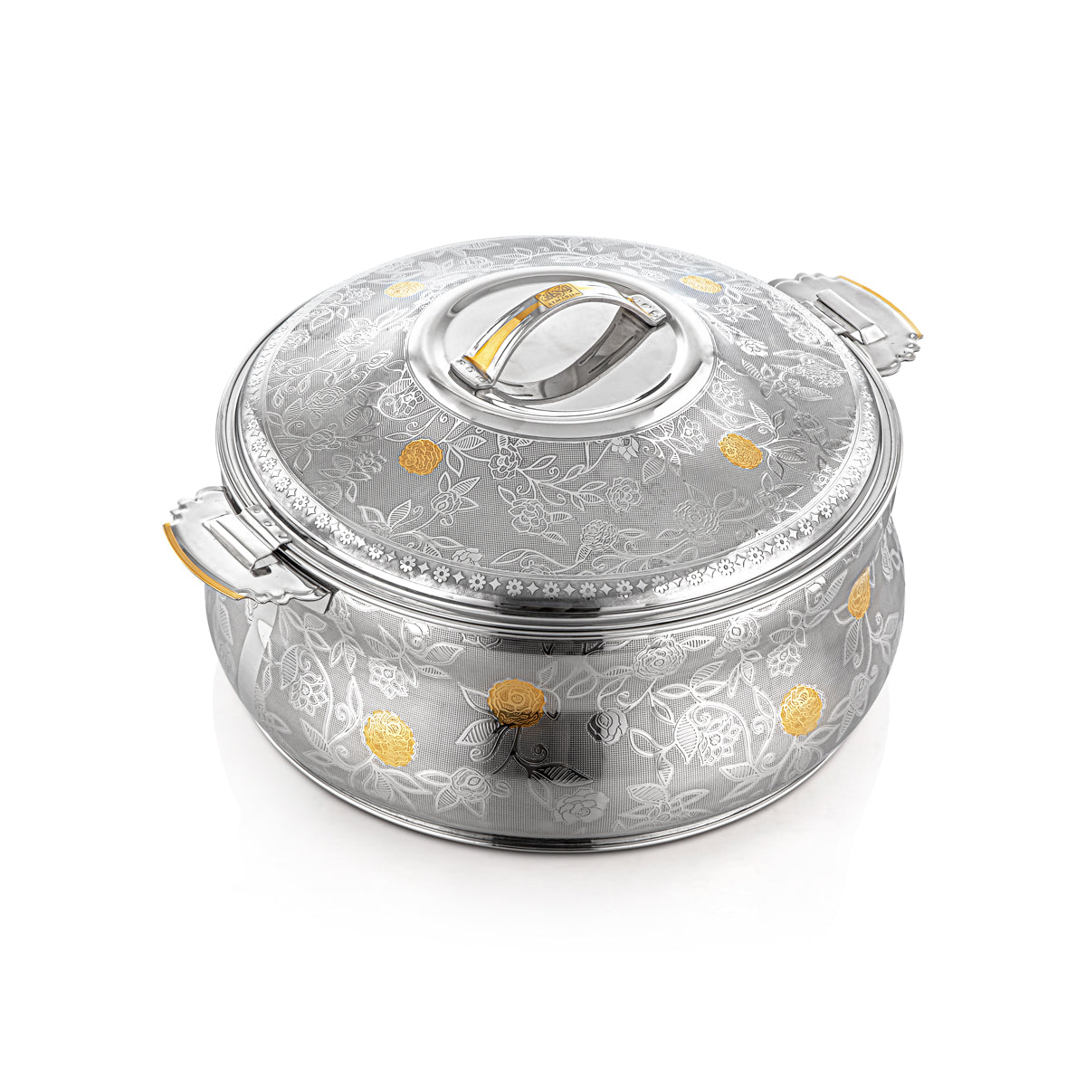 Almarjan 30 CM Boshra Collection Stainless Steel Hot Pot Silver & Gold - H23EPG15HG