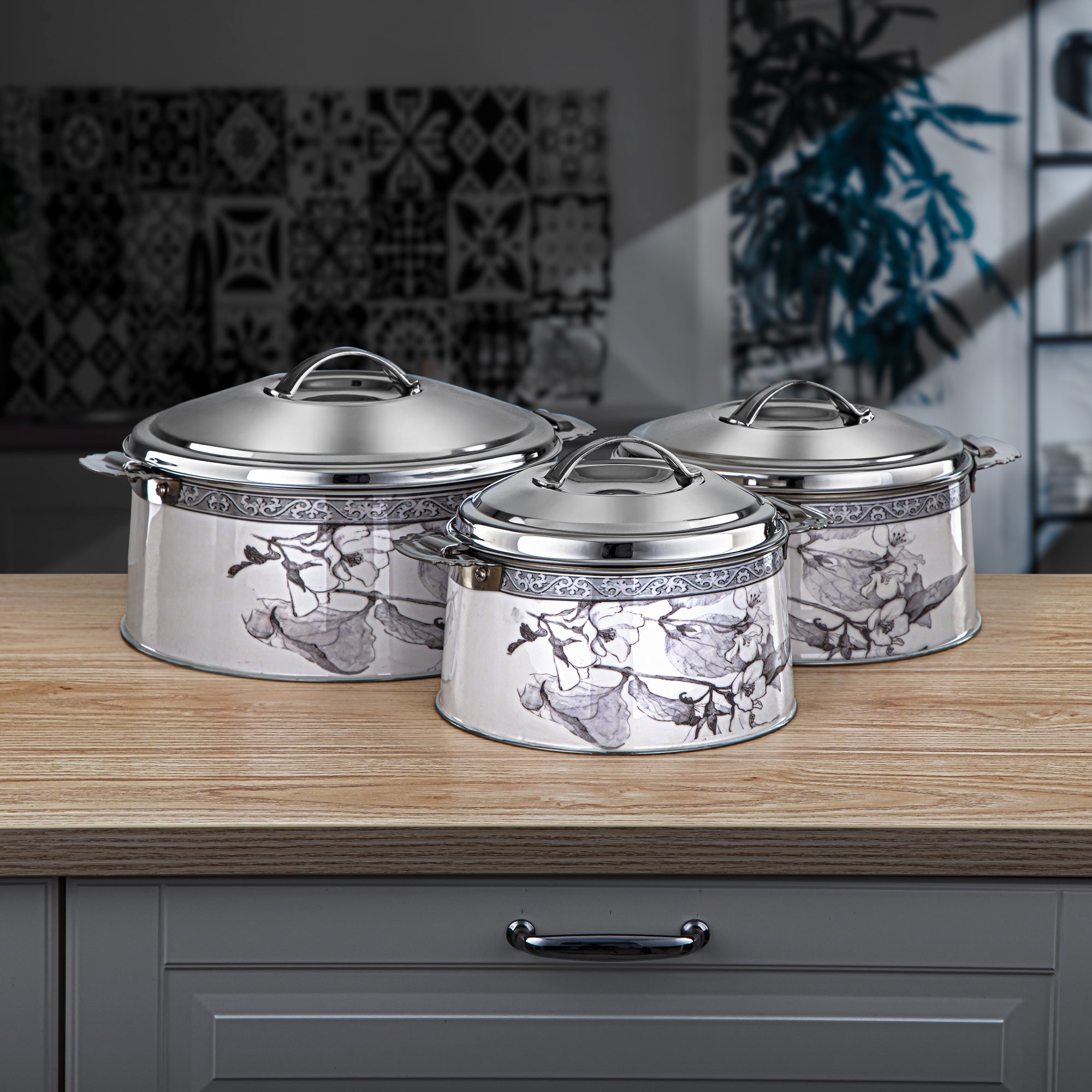 Almarjan 3 Pieces Fonon Collection Stainless Steel Hot Pot Set - H24SHF2 (8588)