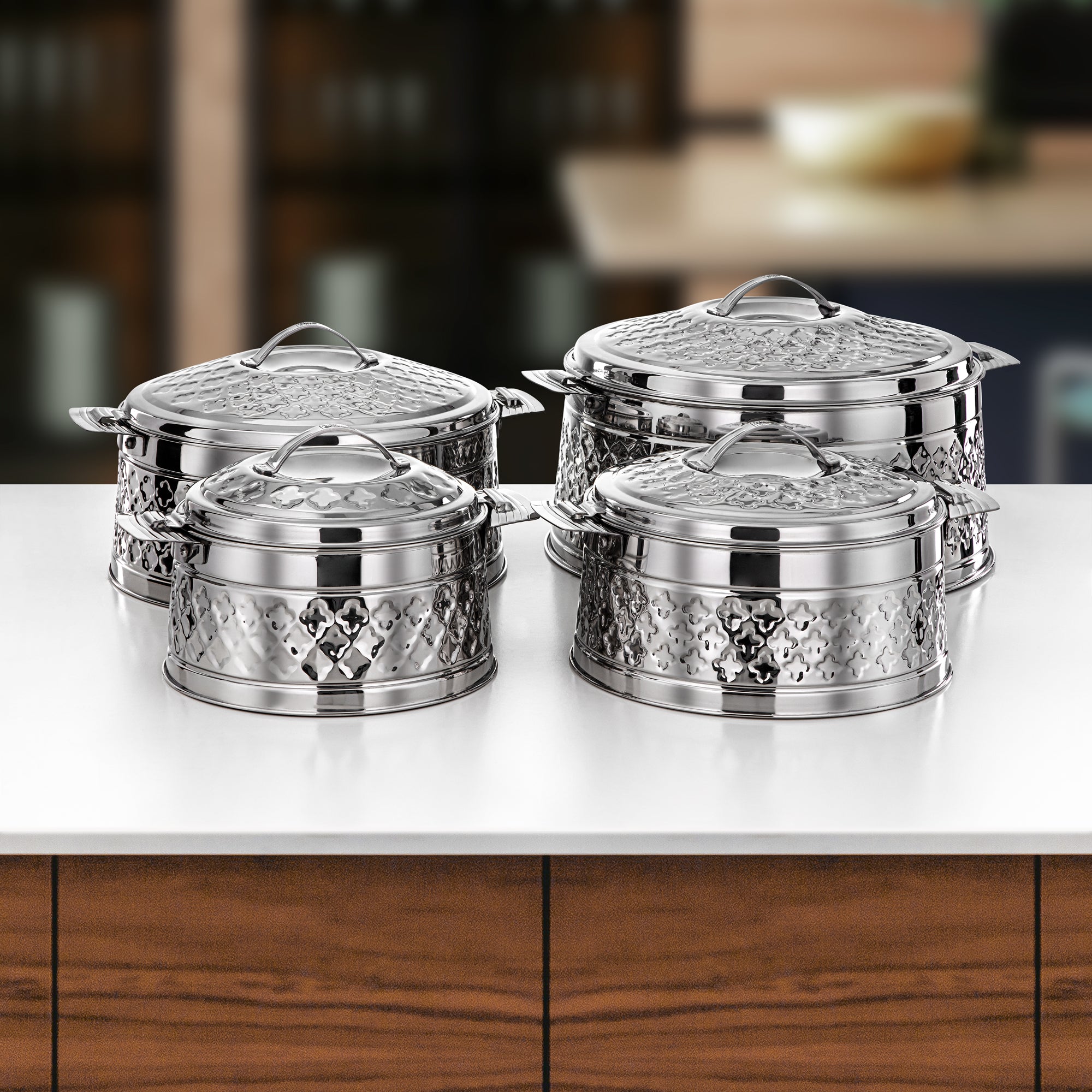 المرجان حرارات Set 3000ml + 4000ml + 6000ml + 9000ml Silver (H25M11)