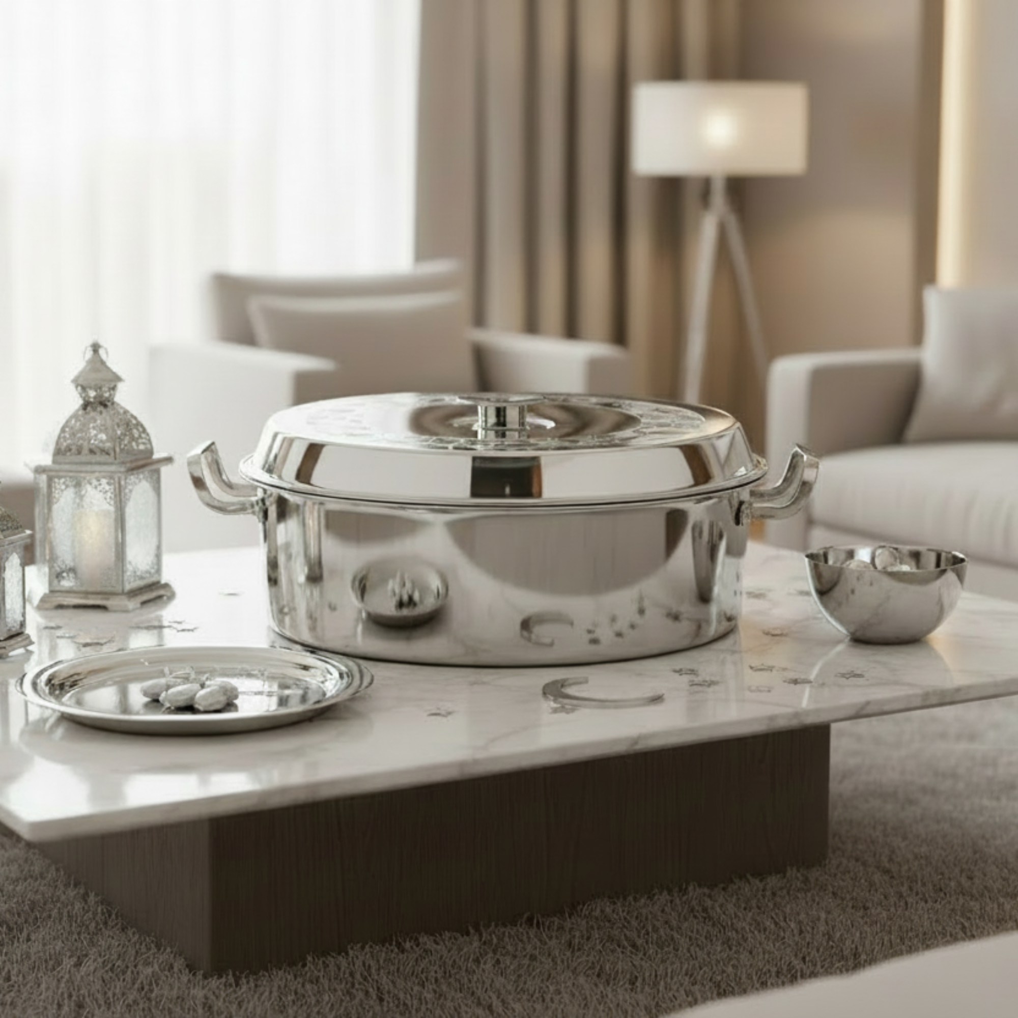 المرجان بدر حرارات 35 سم فضي