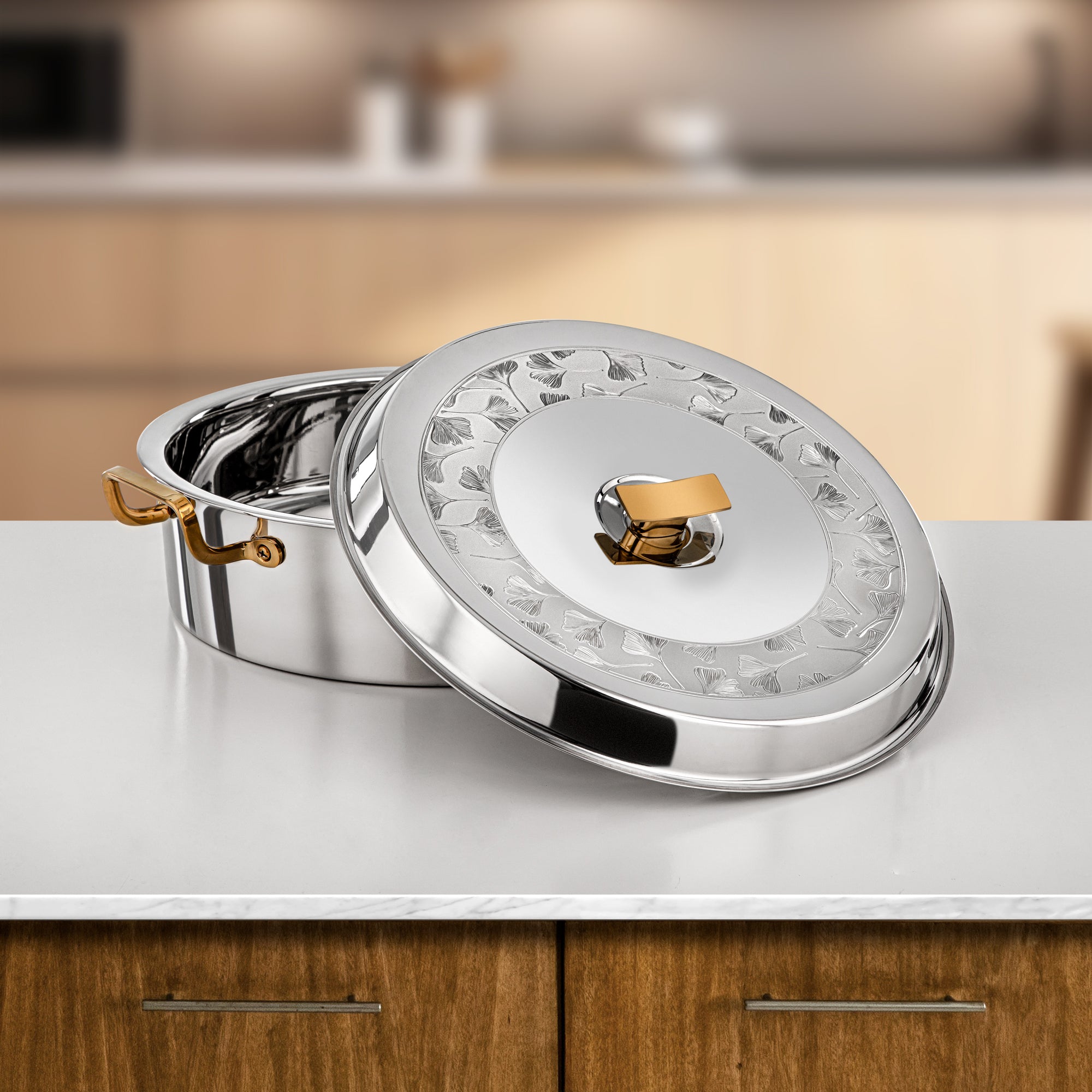 طقم حرارات المرجان بدر، 3 قطع، فضي وذهبي