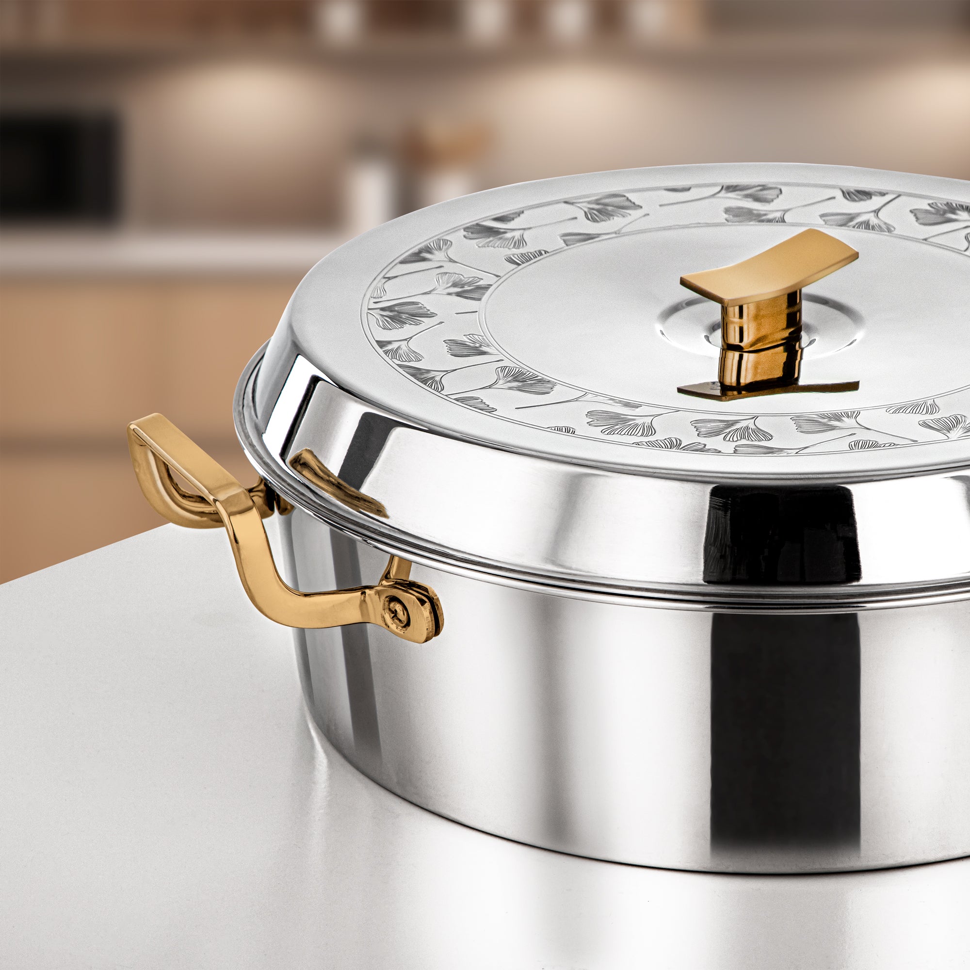 طقم حرارات المرجان بدر، 3 قطع، فضي وذهبي