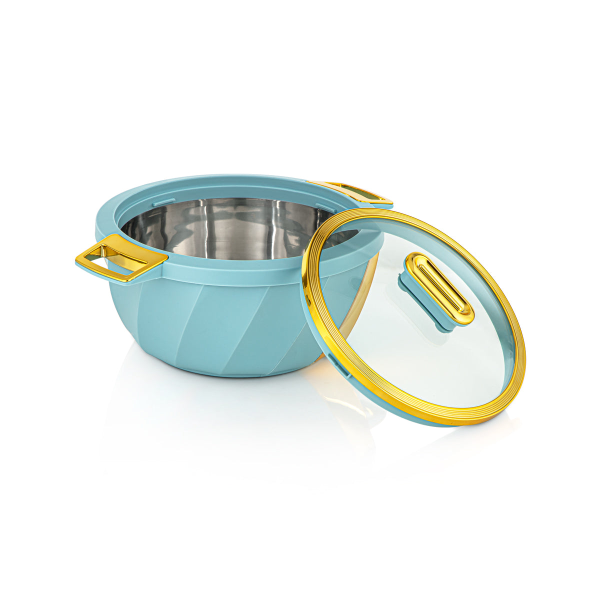 Almarjan 3 Piece Salwa Collection Plastic Hot Pot Light Blue & Gold - SW001G LB/G