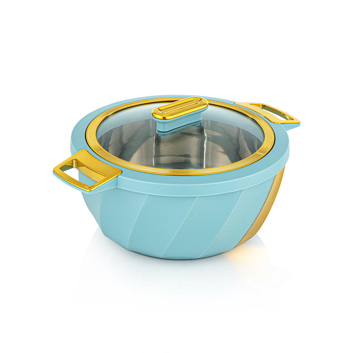 Almarjan 3 Piece Salwa Collection Plastic Hot Pot Light Blue & Gold - SW001G LB/G