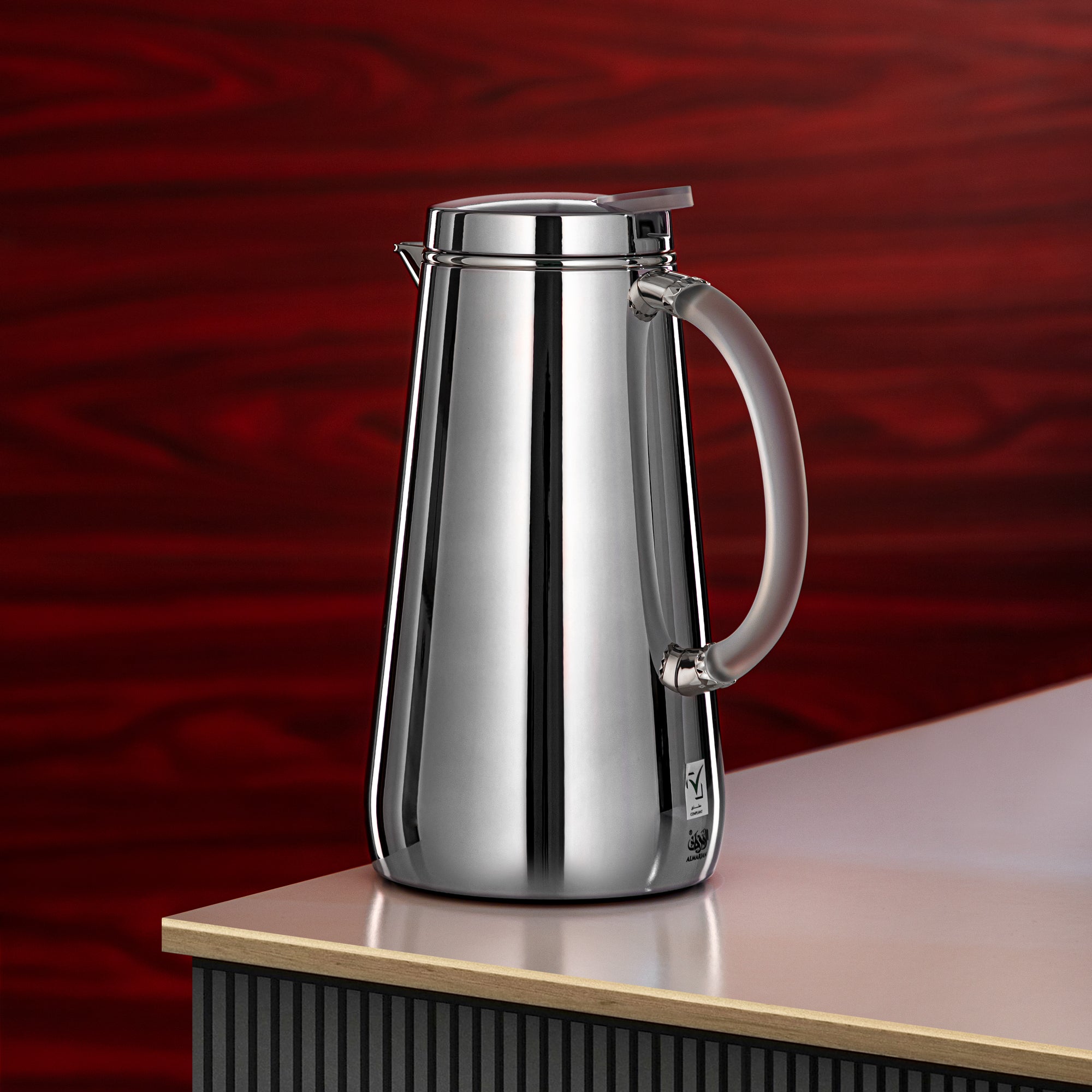 تيرمس المرجان معدن 1 لتر فضي بمقبض فروست (VOP-1000 CY15) – تقديم أنيق | رمضان والتجمعات