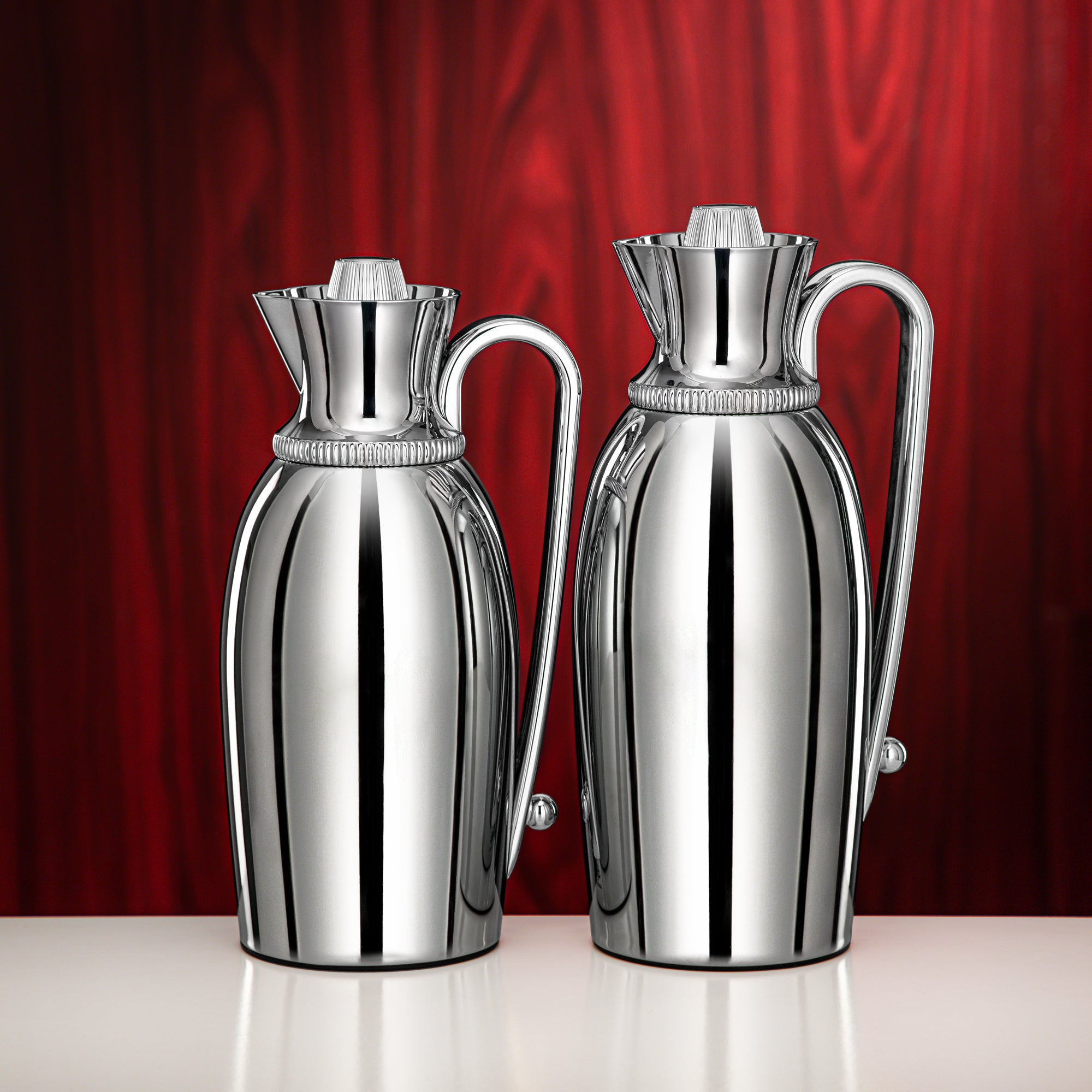 Almarjan Vacuum Flask Set 0.75L & 1L Silver