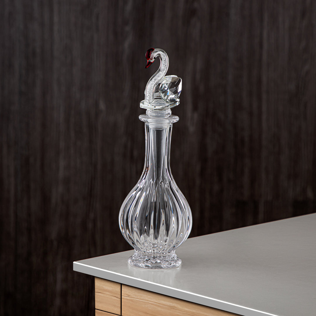 Almarjan Perfume Bottle 200ML (VR-D22-5-Clear) - Glass with Swan Knob | Swan Collection