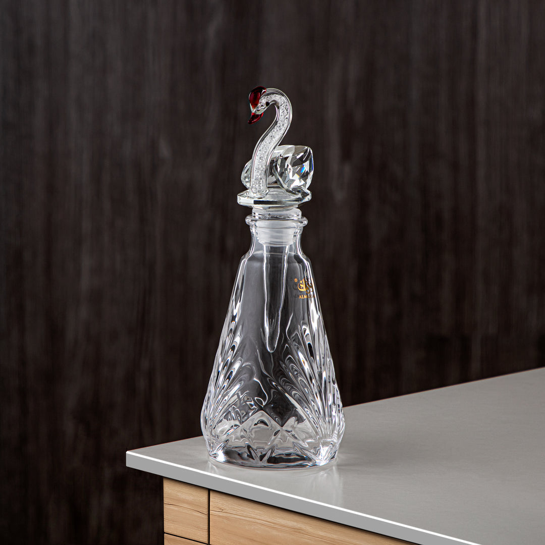 Almarjan Perfume Bottle 200ML (VR-D30-5-Clear) - Glass with Swan Knob | Swan Collection