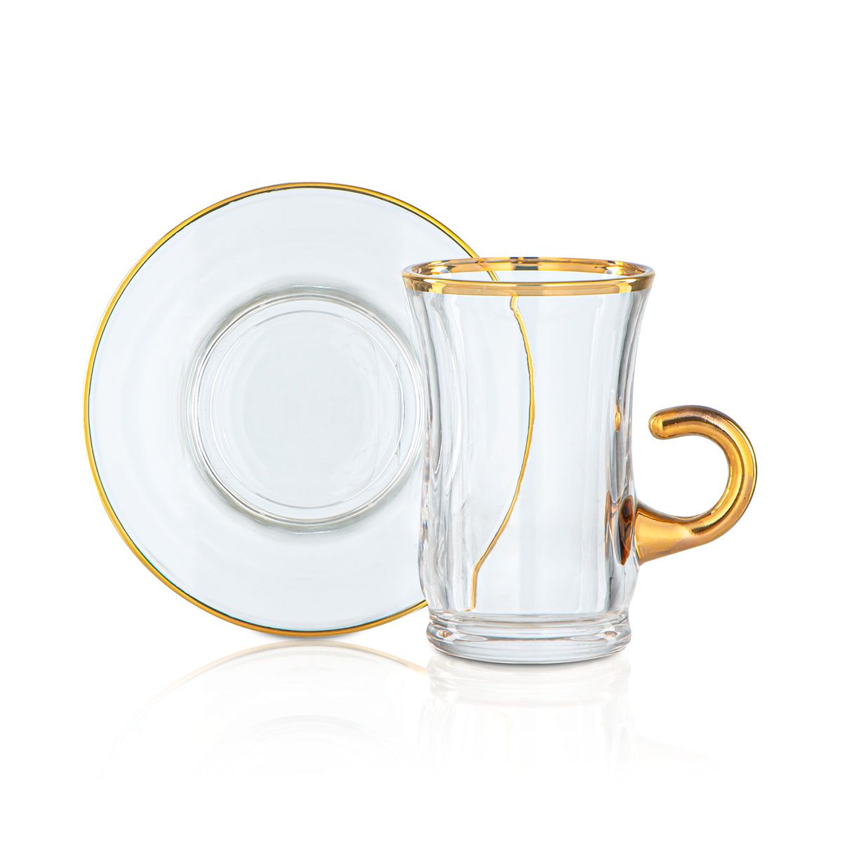 Almarjan 120 ML Glass Tea Cup - 1043BJ-0001P-GLD