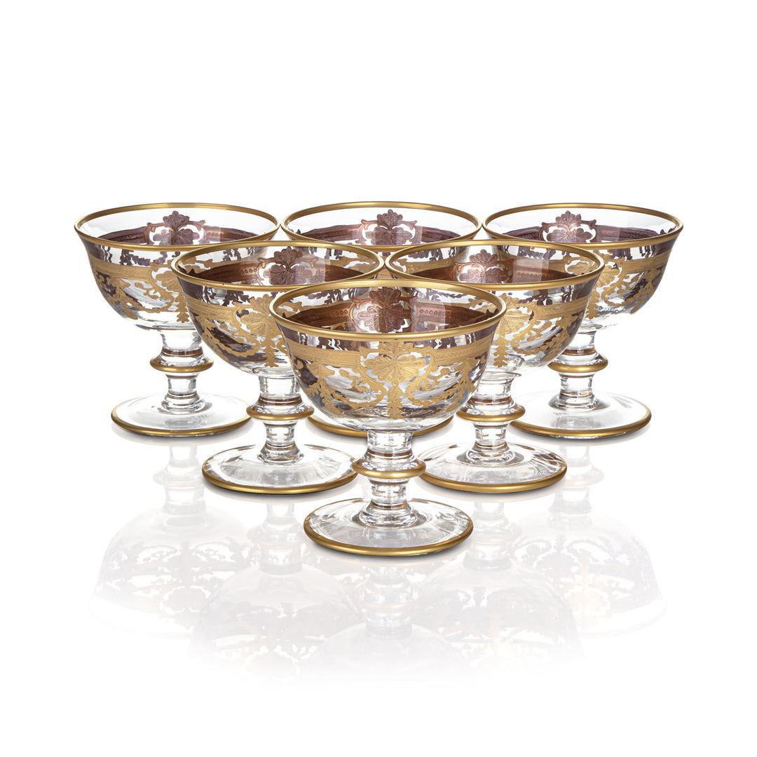 Almarjan 6 Pieces Glass Ice Cream Cup Set - 955/837