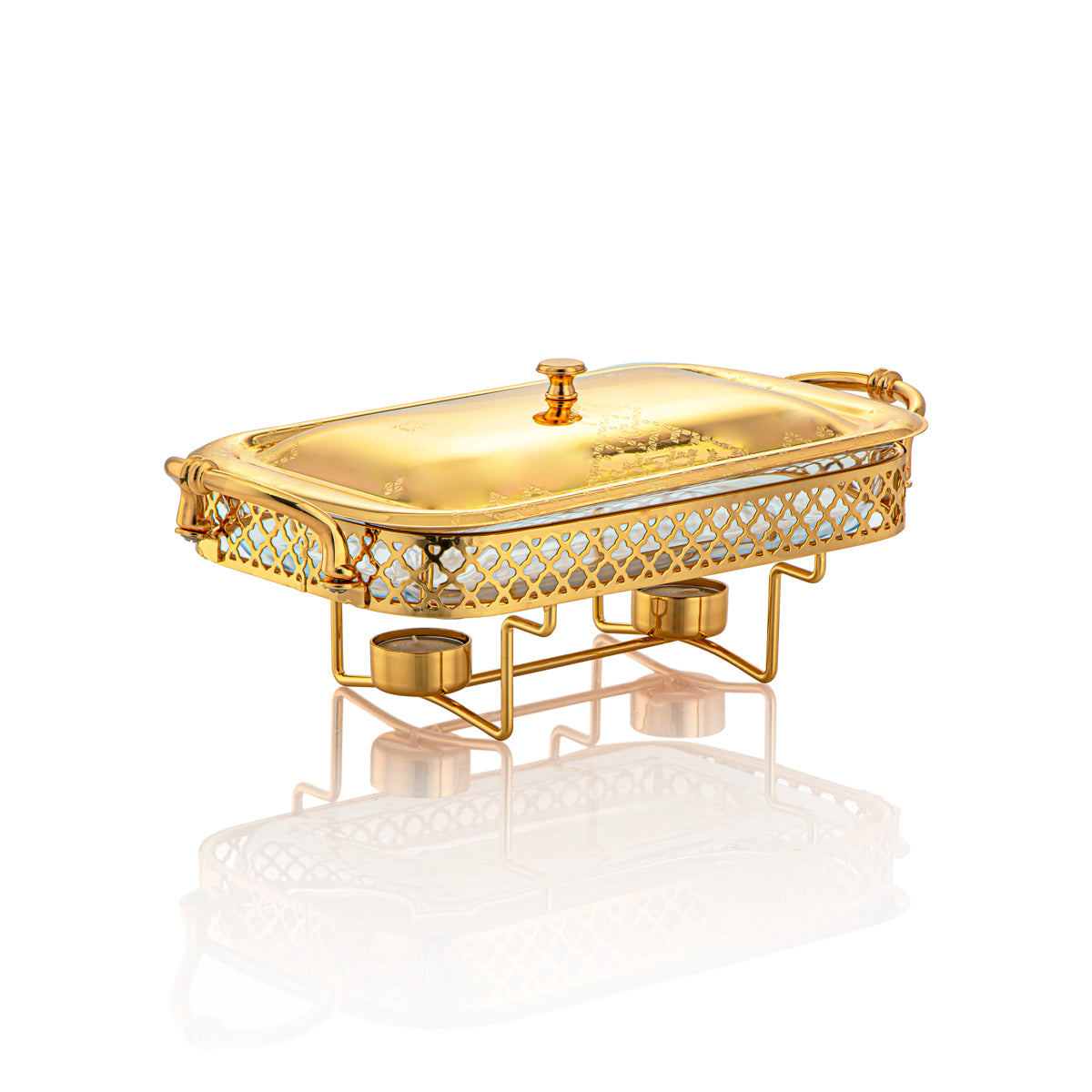 Almarjan Rectangle Food Warmer Gold - HT211025