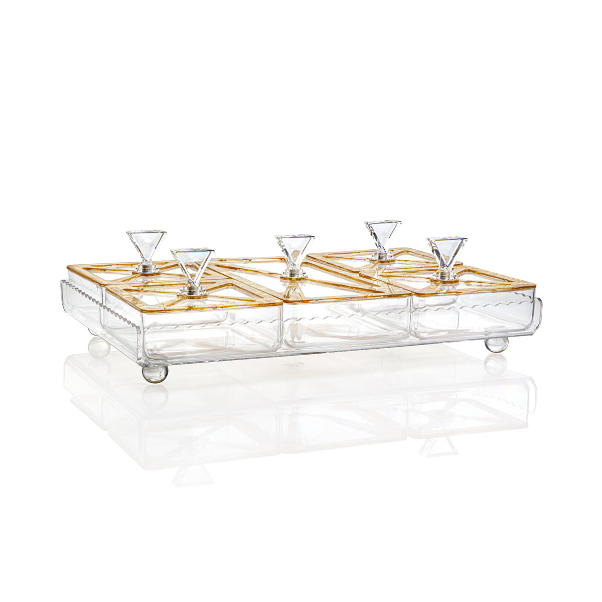 Almarjan 5 Compartment Acrylic Sweet Bowl - KA0861