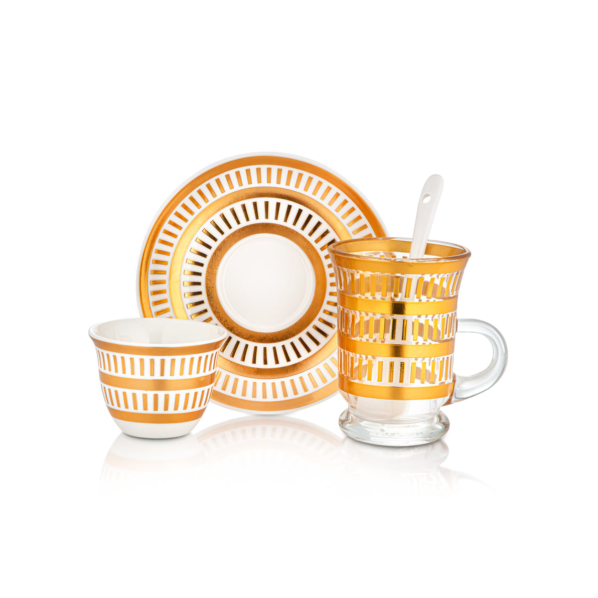 Almarjan 29 Pieces Tea Set Ivory & Gold - KL-IVYG