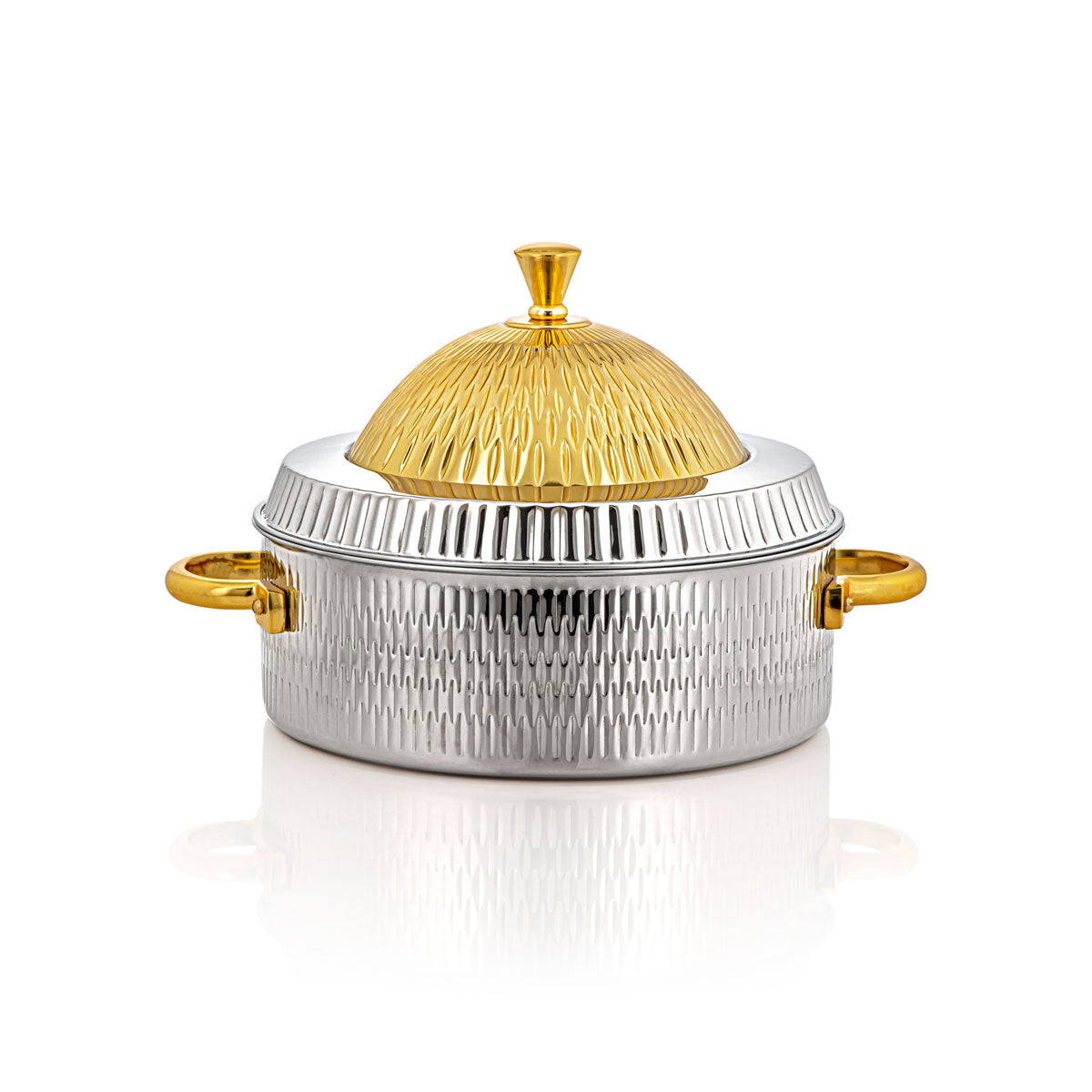 Almarjan 28 CM Stainless Steel Hot Pot Silver & Gold - MD-205 C