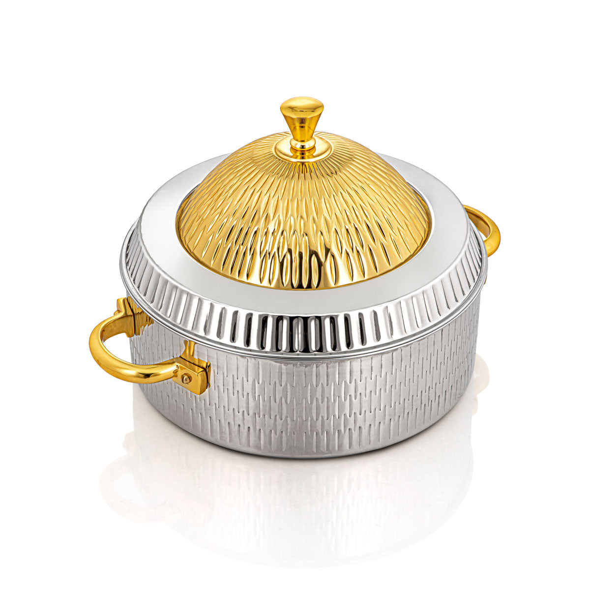 Almarjan 28 CM Stainless Steel Hot Pot Silver & Gold - MD-205 C