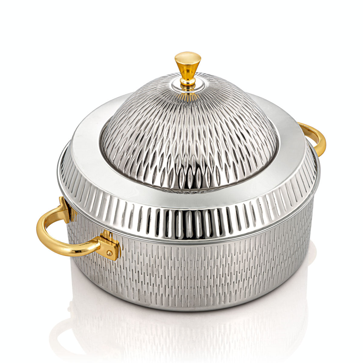 Almarjan 35 CM Stainless Steel Hot Pot Silver & Gold - MD-206 A