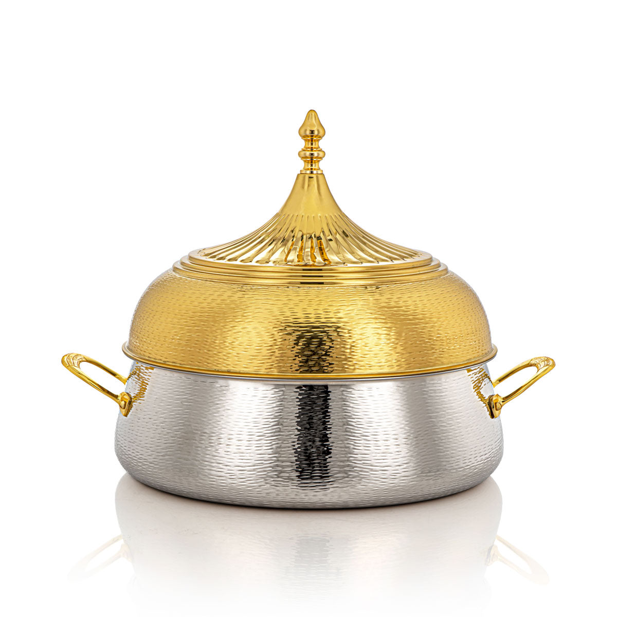 Almarjan 35 CM Brass Hot Pot Silver & Gold - MD-211 A