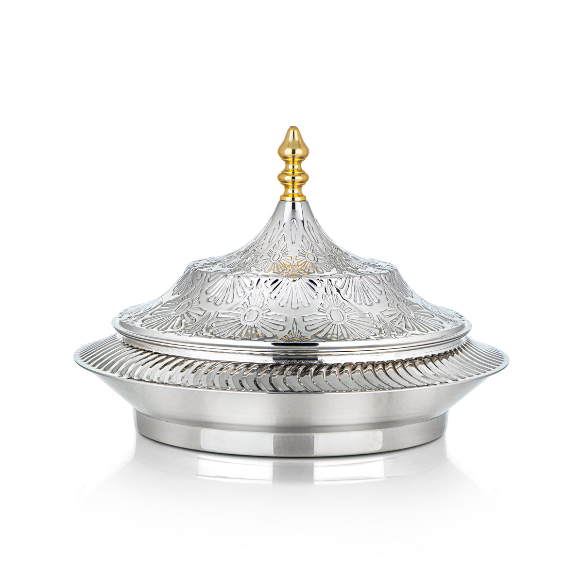 Almarjan 28 CM Brass Hot Pot Silver - MD-2938C