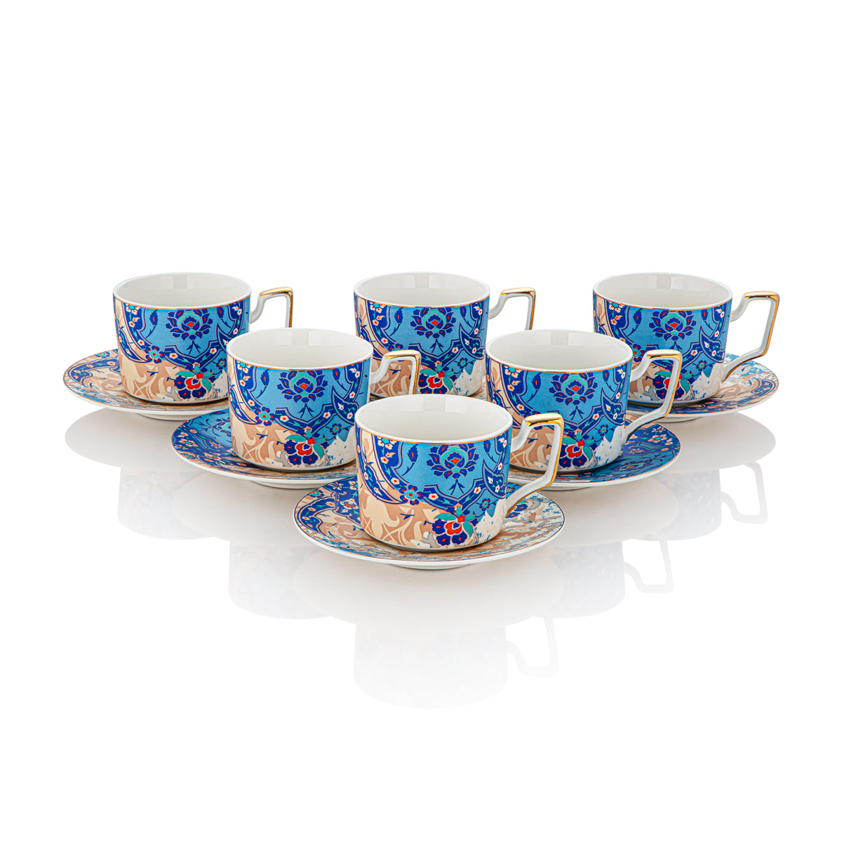 Almarjan 6 Pieces Fonon Collection Cup & Saucer - 3585