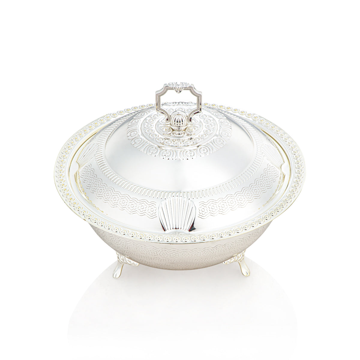 Almarjan 23 CM Sadaf Collection Date Bowl Silver - RB4432L-S