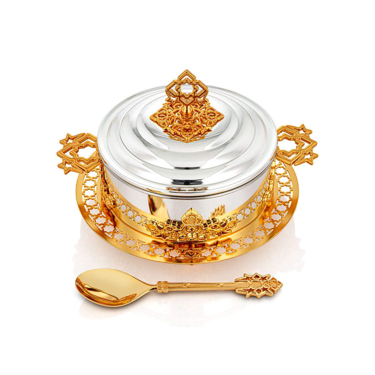 Almarjan 1000 ML Deluxe Hot Pot Silver & Gold- S13-003XS