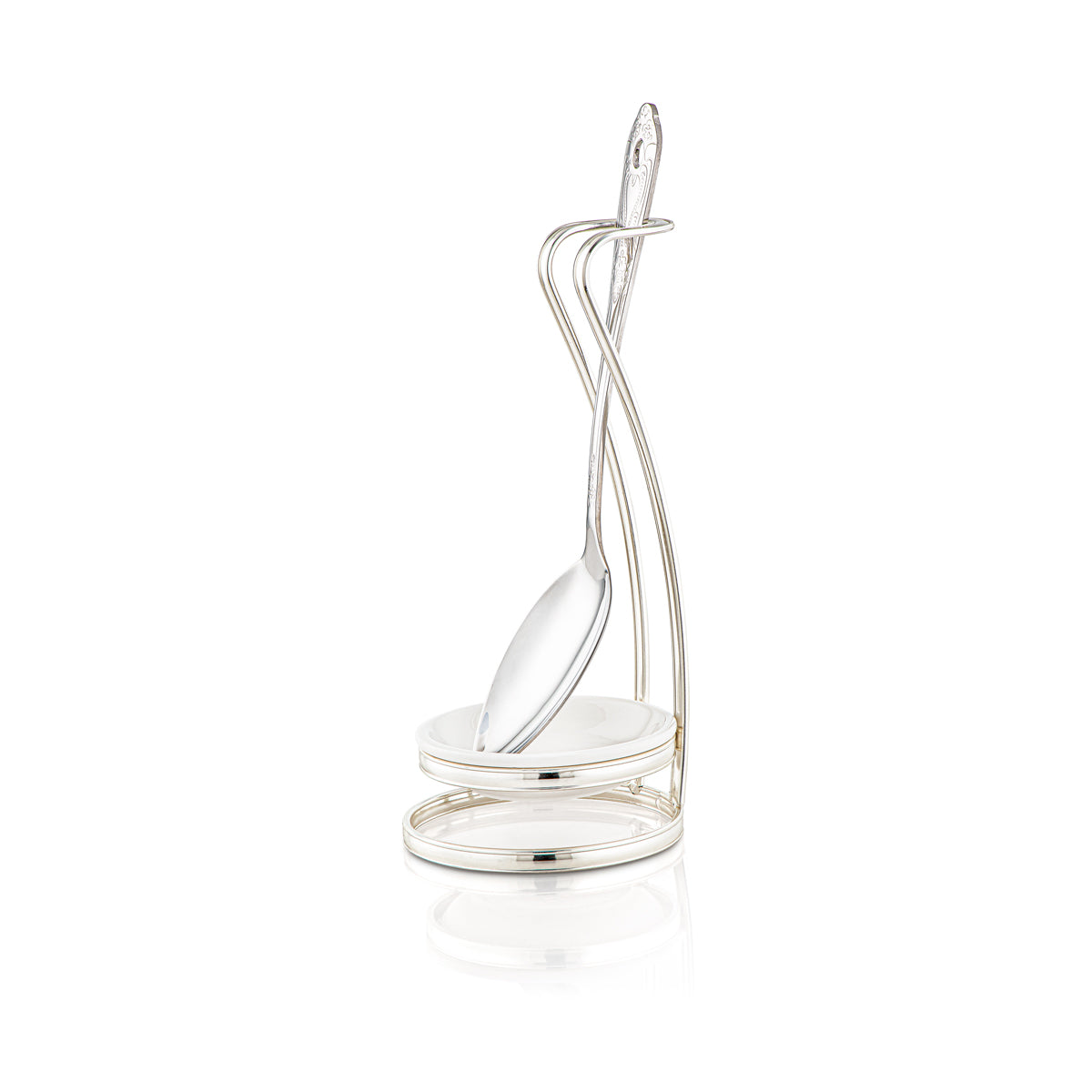 Almarjan Single Spoon Holder With Spoon Silver - STS0012938