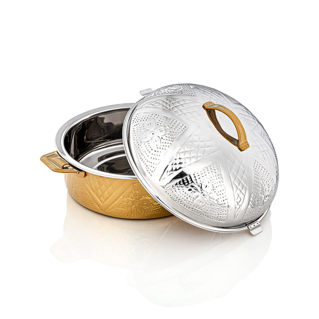 Almarjan 30 CM Qubba Collection Stainless Steel Hot Pot Silver & Gold - H22MG2