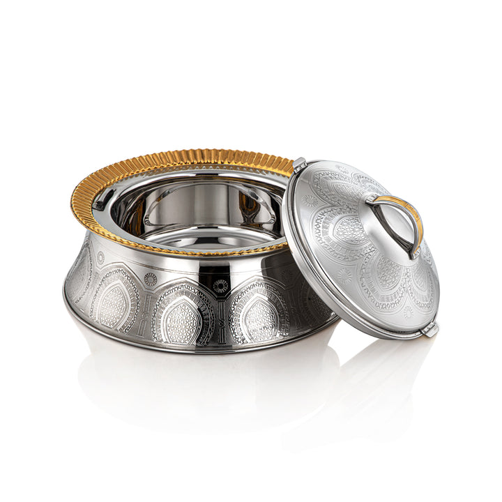 Almarjan 25 CM Afrah Collection Stainless Steel Hot Pot Silver & Gold - H22EPG1 Lock