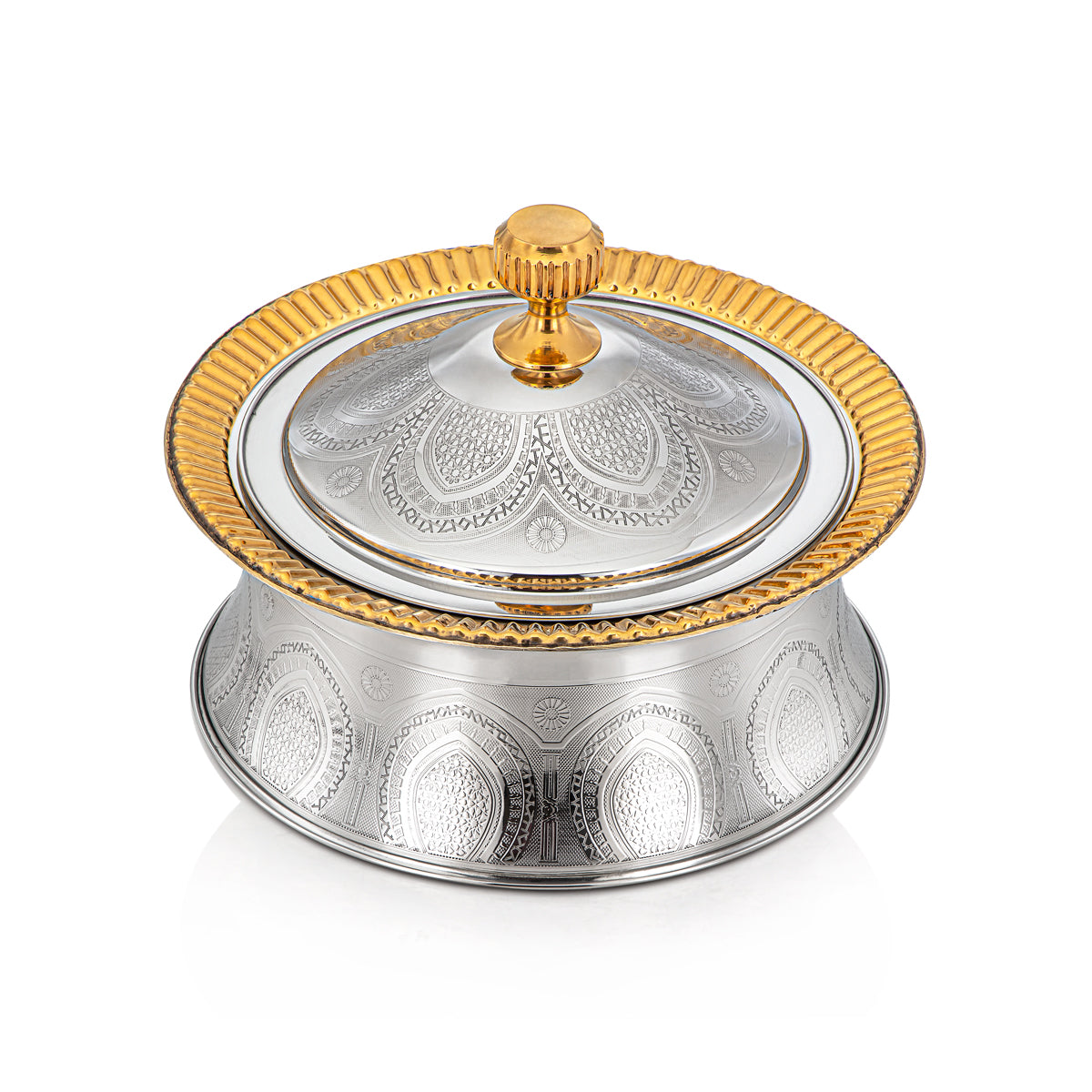 Almarjan 20 CM Afrah Collection Stainless Steel Hot Pot Silver & Gold - H22EPG1