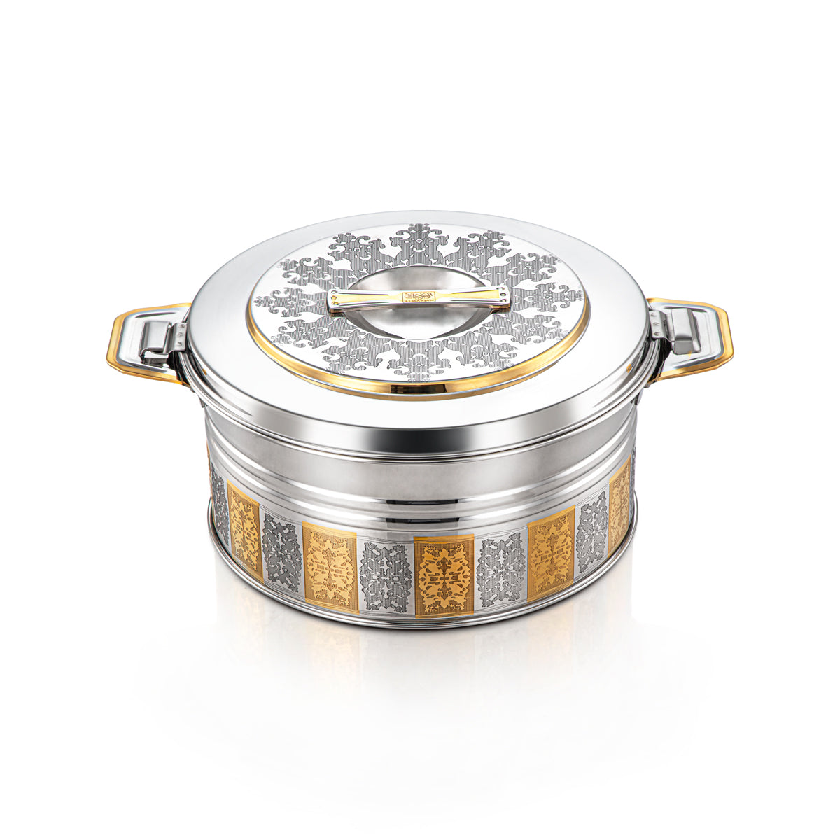 Almarjan 4000 ML Shaharzad Collection Stainless Steel Hot Pot Silver & Gold - H22EPG5