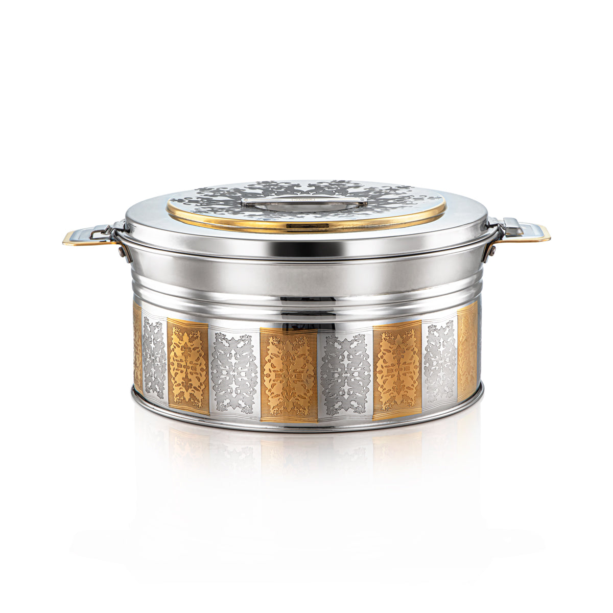 Almarjan 6000 ML Shaharzad Collection Stainless Steel Hot Pot Silver & Gold - H22EPG5